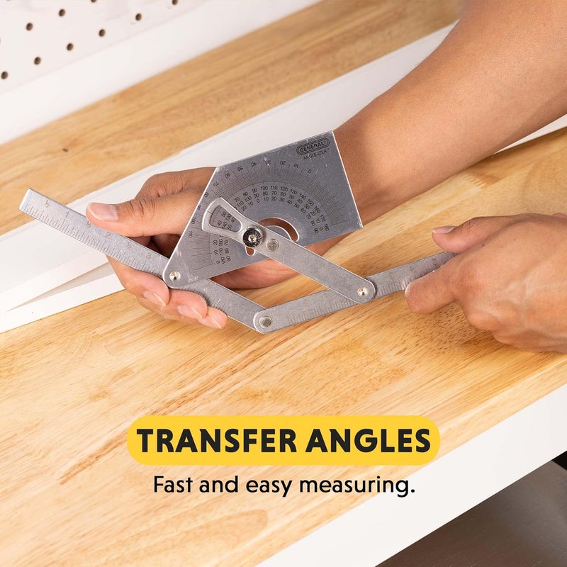 General Tools Protractor and Angle Finder #39, Stainless Steel, Outside, Inside, Sloped Angles, 0° to 180° - Image 5